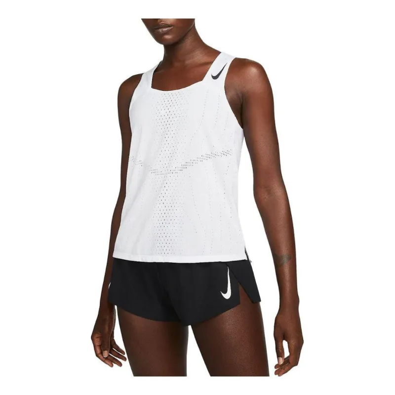 (WMNS) Nike Dri-FIT ADV AeroSwift Racing Singlet 'White' DM7551-100 sold by KicksCrew