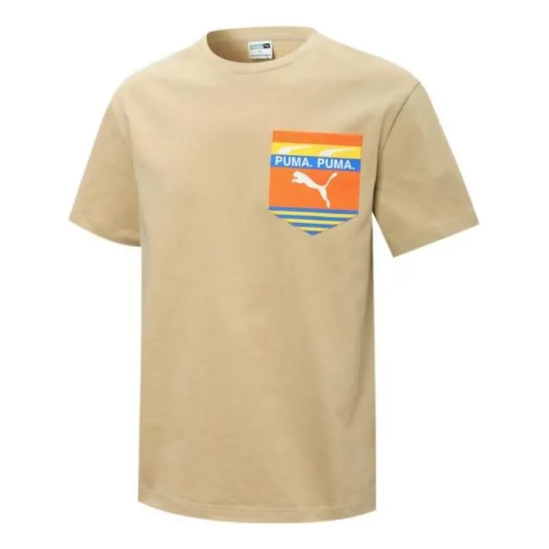 Puma Boxy Pocket Logo Tee 'Tan' 534991-12 sold by KicksCrew