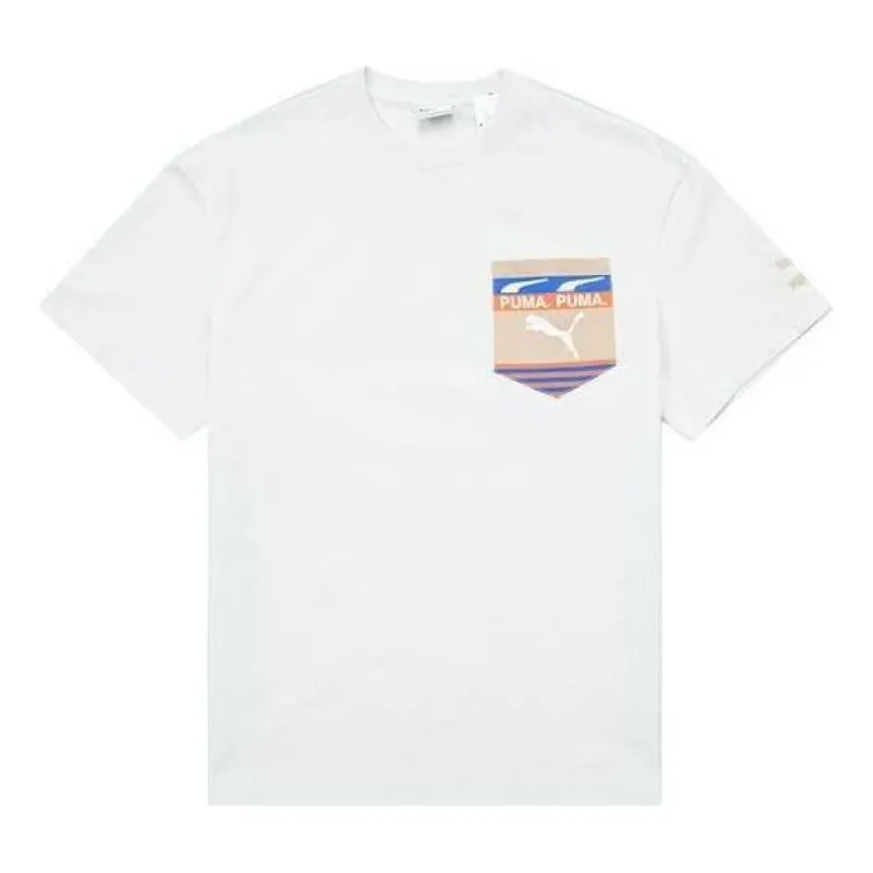 Puma Boxy Pocket Logo Tee 'White' 534991-05 sold by KicksCrew