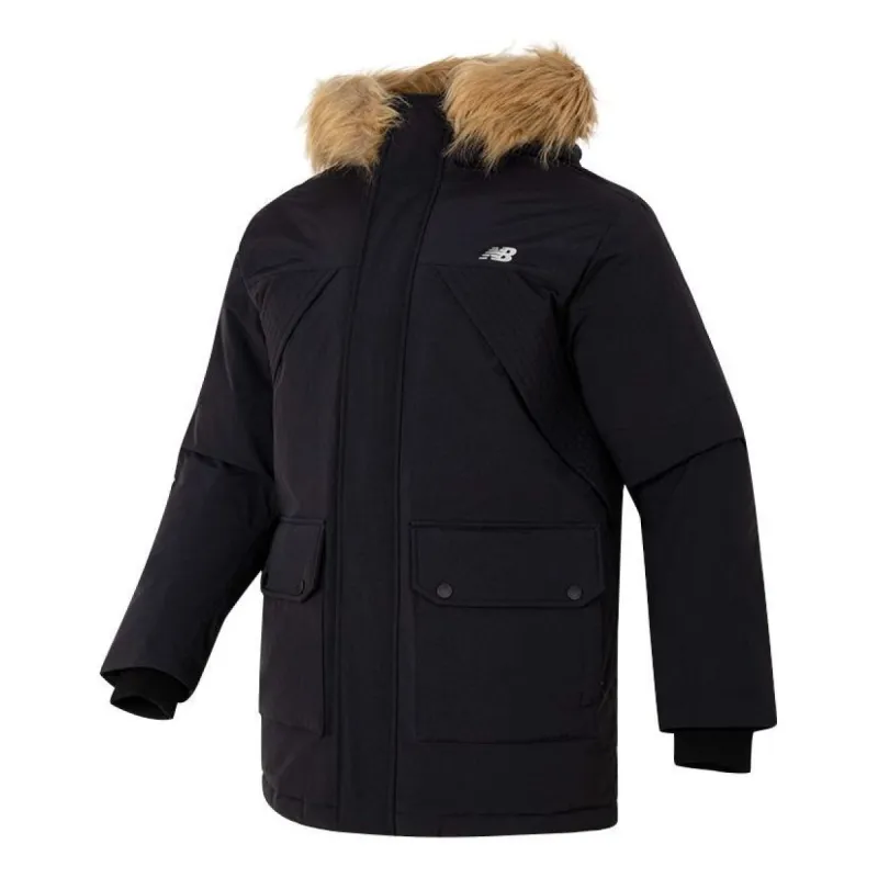 New Balance Warm Hooded Down Jacket 'Black Brown' AMJ34323-BK sold by KicksCrew