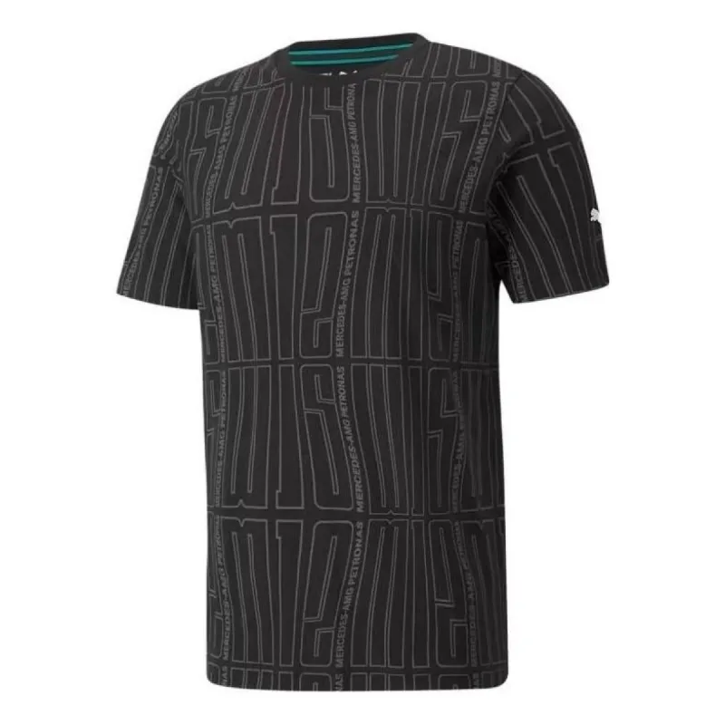 Puma Mapf1 Aop Logo Crew Neck Short Sleeve T-Shirt 'Black' 531887-01 sold by KicksCrew