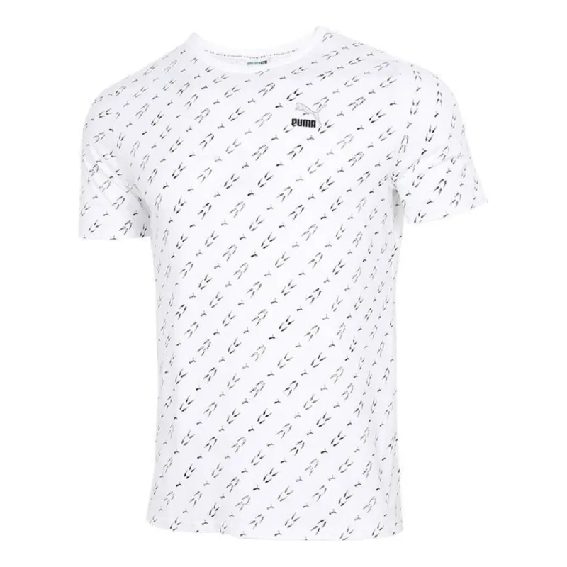 Puma Elevated Printed T-Shirt 'White' 532663-02 sold by KicksCrew