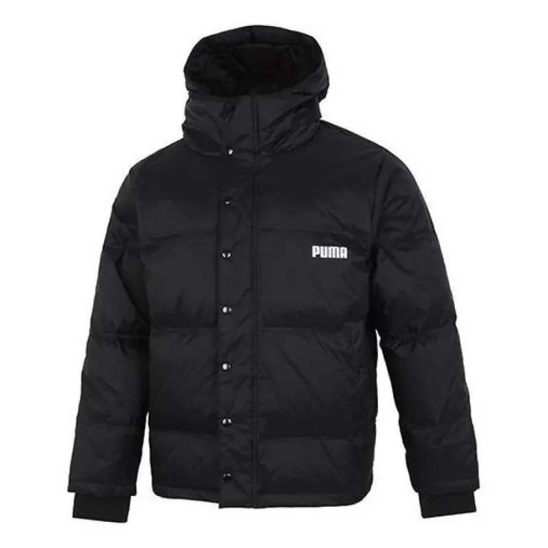 Puma Logo Puffer Jacket 'Black' 534934-01 sold by KicksCrew