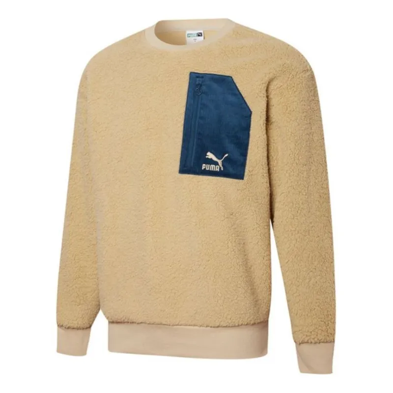 Puma Retro Sherpa Crew Neck Sweatshirt 'Brown' 534814-12 sold by KicksCrew