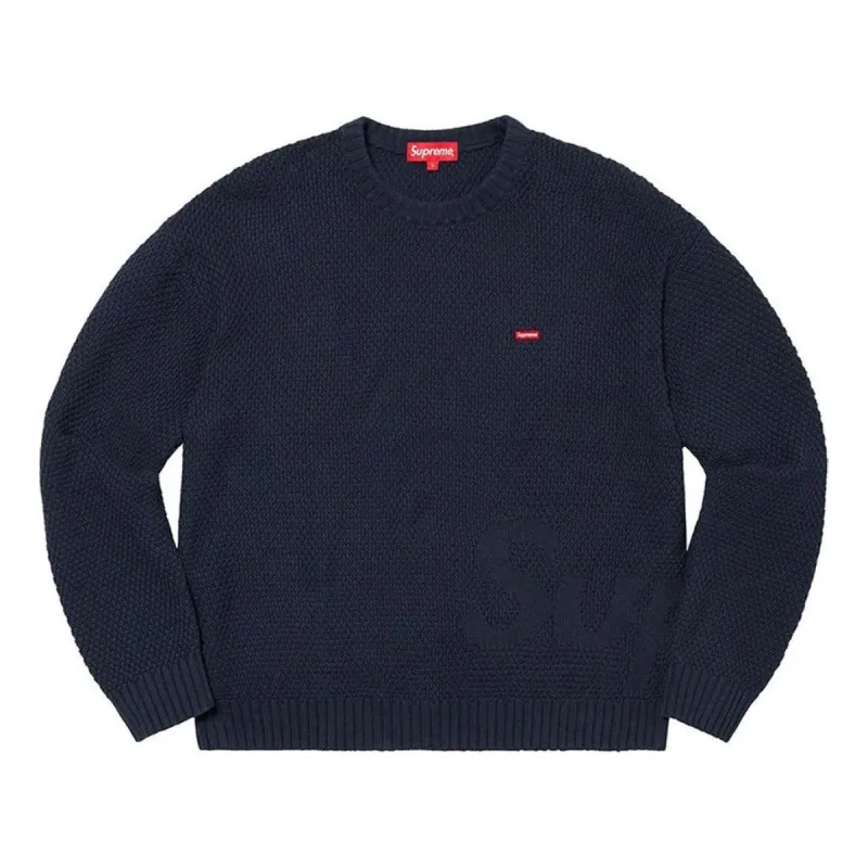Supreme FW20 Week 3 Textured Small Box Sweater Logo 'White Pinkred' SUP-FW20-085 sold by KicksCrew