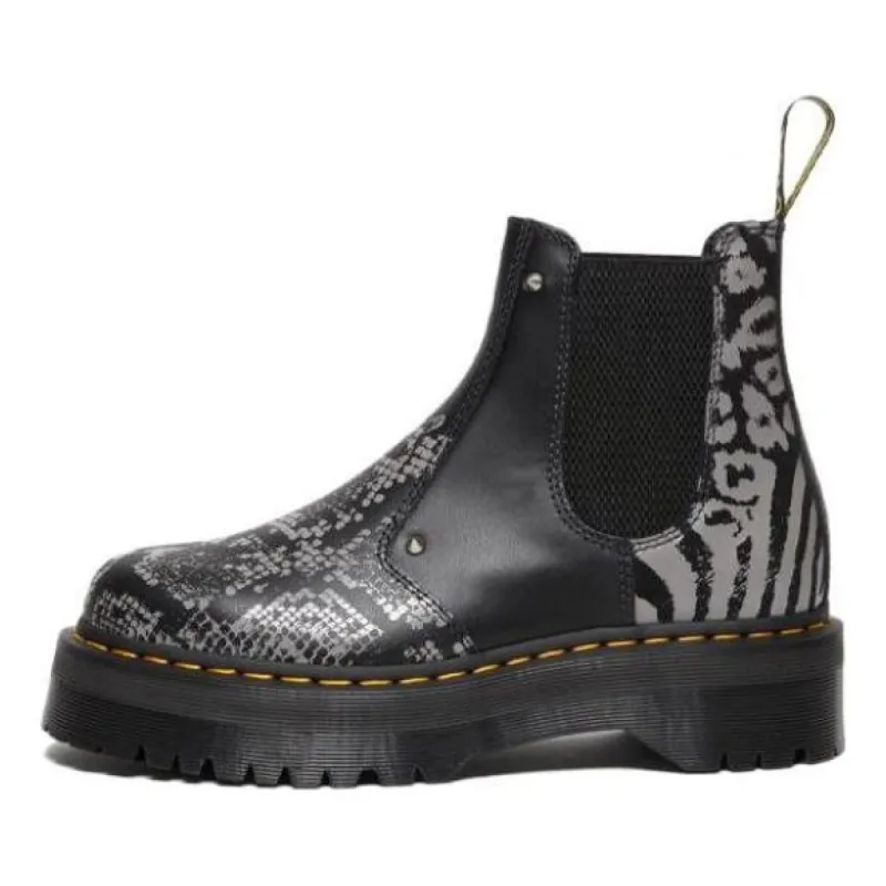 Dr. Martens 2976 Quad Platform Animal Print Boots 'Black Grey' 27692001 sold by KicksCrew