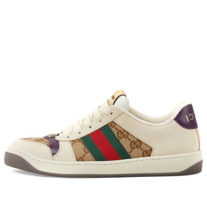 Screener GG レザートリム スニーカー GUCCI Men's Screener GG trainer - Sportsfancy.com