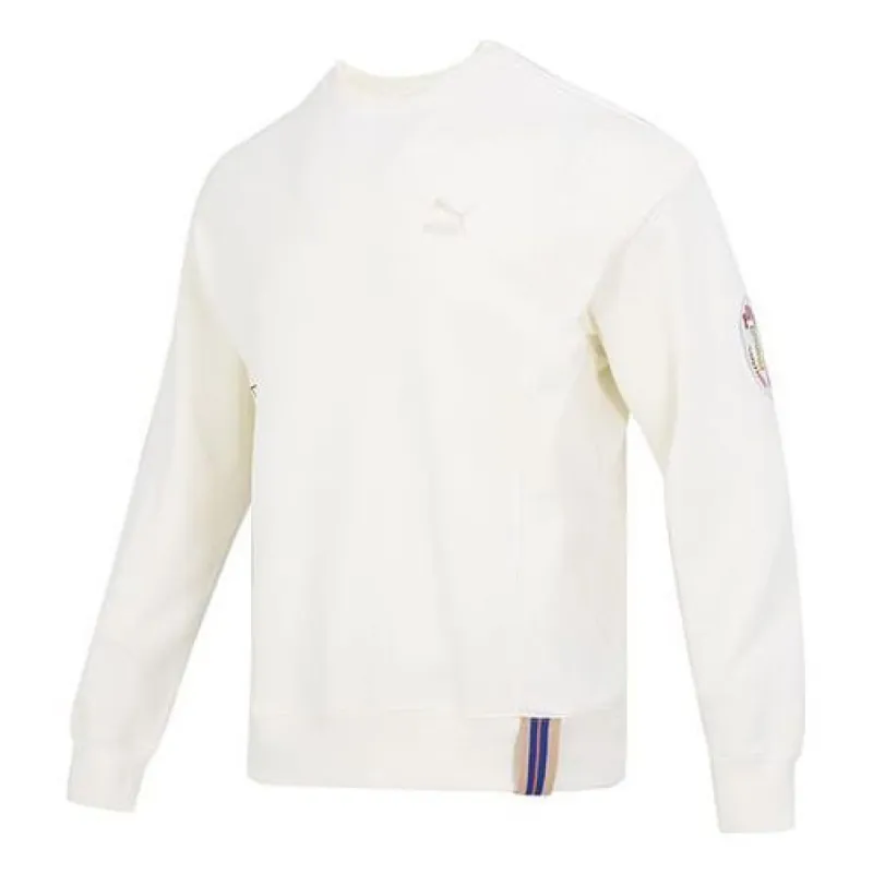 PUMA Team Badge Crew Sweater 'Beige' 677379-65 sold by KicksCrew