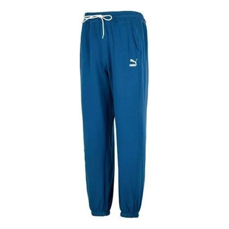 PUMA Team Badge Sweatpants Tr Logo Pants 'Blue' 677378-45 sold by KicksCrew