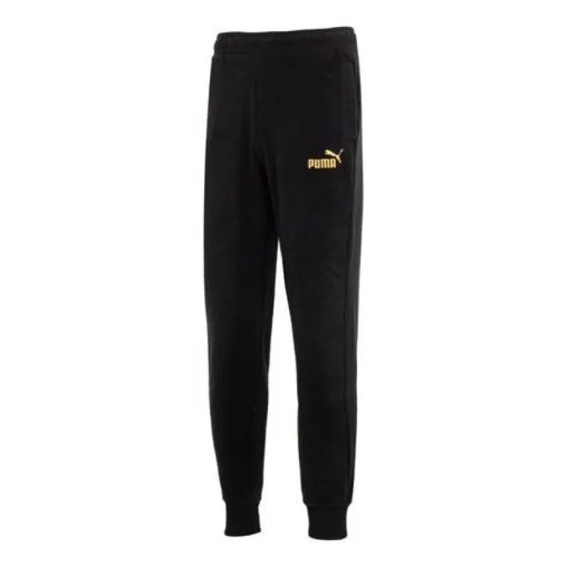 PUMA Ess+ Tape Golden! Track Pants Logo 'Black' 674351-01 sold by KicksCrew