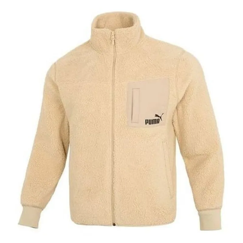 PUMA Relaxed Sherpa Jacket Logo 'Brown' 673645-12 sold by KicksCrew
