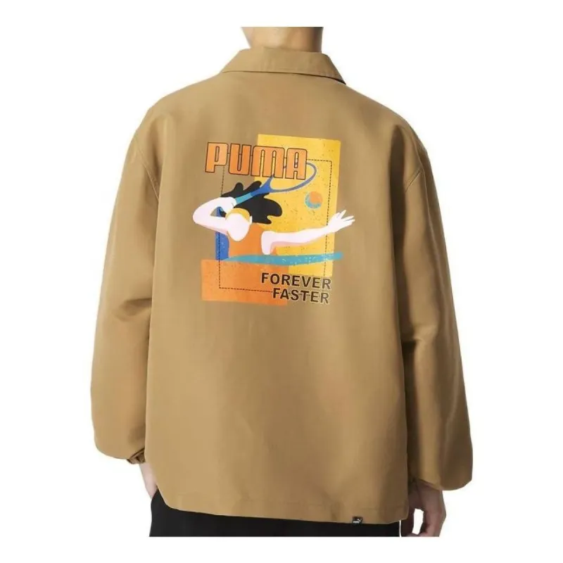 PUMA Graphic Coach Jacket 'Brown' 673601-63 sold by KicksCrew
