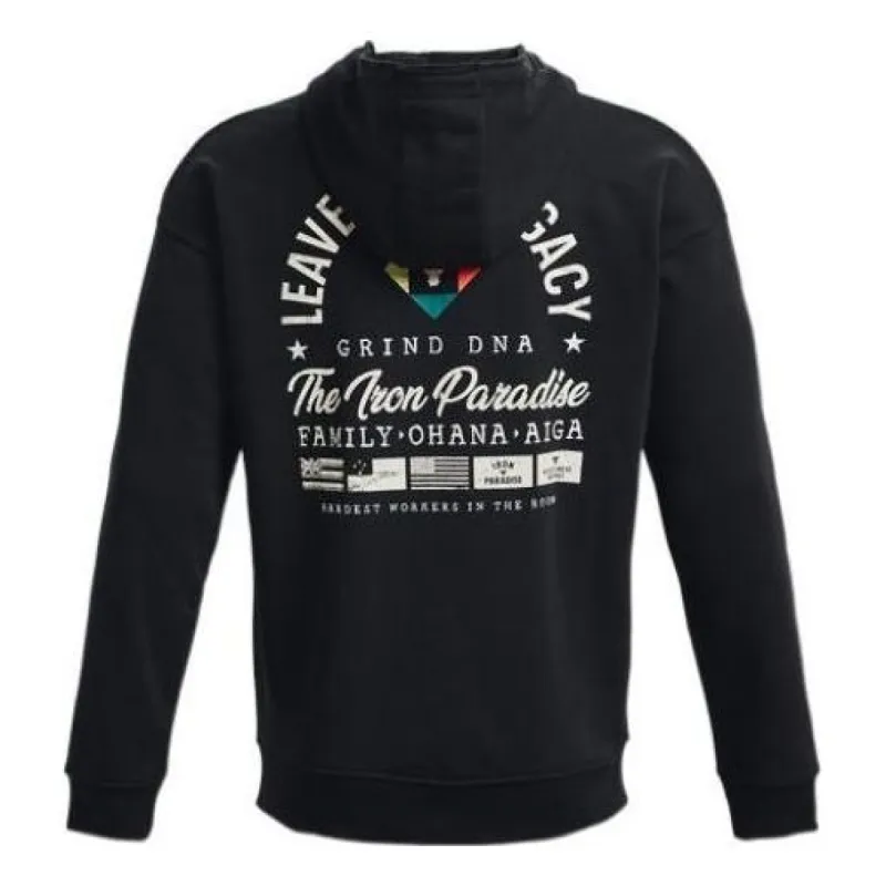 Under Armour Project Rock Heavyweight Terry Full-Zip Hoodie 'Black' 1377436-001 sold by KicksCrew