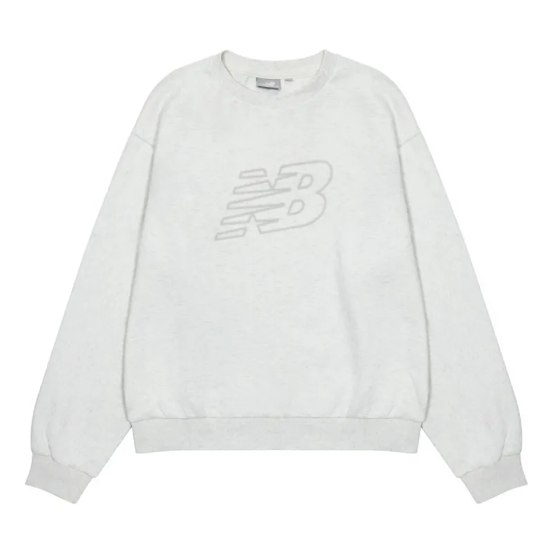 (WMNS) New Balance Logo Sweatshirt 'White Grey' 5CC39752-OA sold by KicksCrew