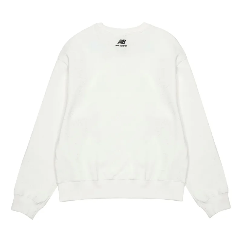(WMNS) New Balance Logo Casual Sweatshirt 'White' 5CC37142-WT made by New Balance