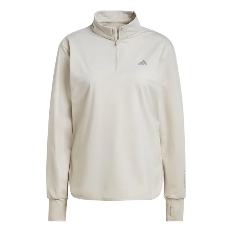 (WMNS) adidas Techfit AEROREADY Warm Quarter-Zip Training Top 'Beige' HI3368 sold by KicksCrew