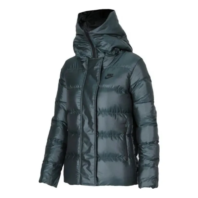 (WMNS) Nike AS NSW DWN FLL JKT HD 'Black' 815724-392 sold by KicksCrew