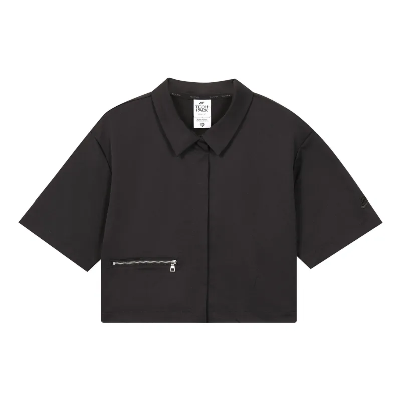 (WMNS) Nike Sportswear Dri-FIT Tech Pack Woven Polo 'Black' DV8241-010 sold by KicksCrew