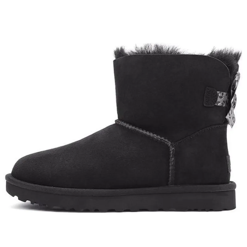 (WMNS) UGG Mini Bailey Bow II Exotic Boot 'Black' 1102972-BLK sold by KicksCrew