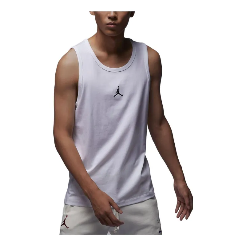 NIKE JORDAN EMBROIDERY LOGO TANK 'White' FQ6990-100 sold by KicksCrew