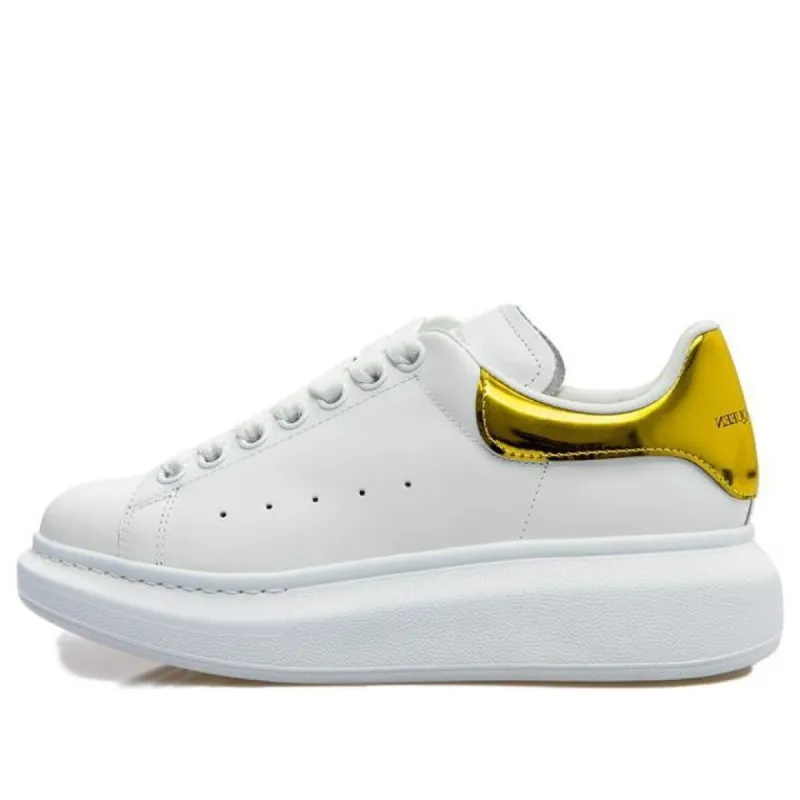 (WMNS) Alexander McQueen Oversized Sneaker 'White Yellow Metallic' 676702WICGG9429 sold by KicksCrew