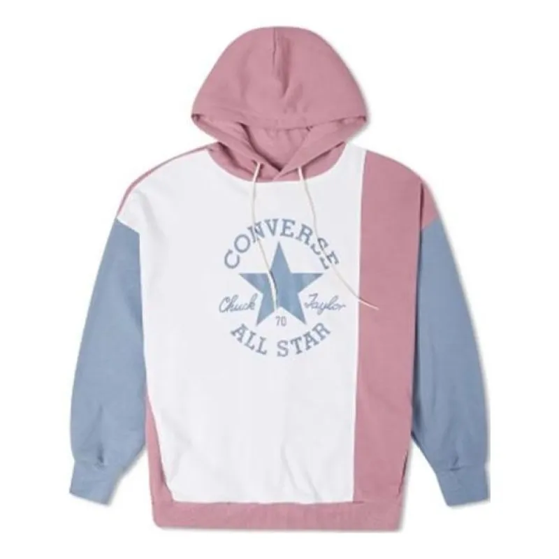 (WMNS) Converse Oversized Color-Blocked Pullover Hoodie 'Pink Aura Multi' 10022963-A01 sold by KicksCrew