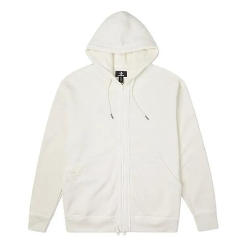 Converse Utility Fleece French Terry Full-Zip Hoodie 'White' 10022002-A11 sold by KicksCrew