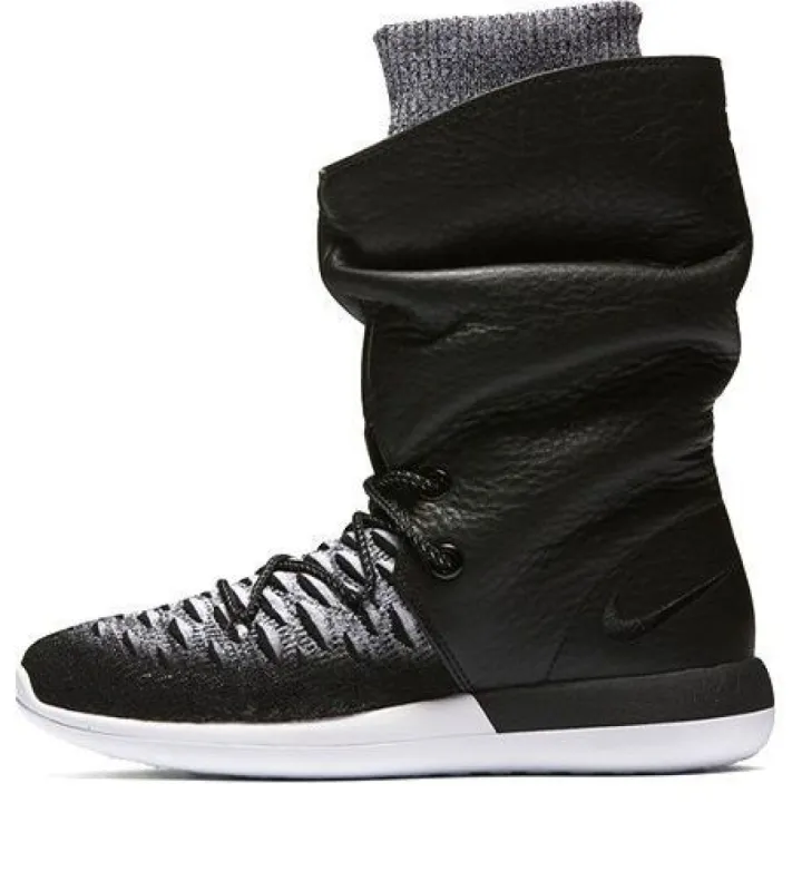 (WMNS) Nike Roshe 2 Flyknit Hi 'Black White' 861708-002 sold by KicksCrew