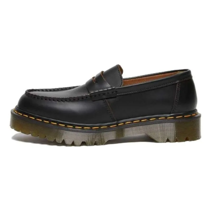 Dr. Martens Penton Bex Yellow Stitch Quilon Leather Loafers 'Black' 27826001 sold by KicksCrew