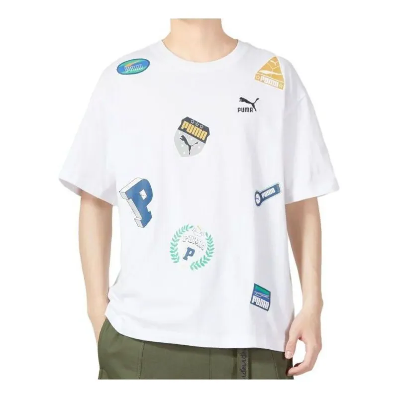 Puma Casual Printed T-Shirt 'White' 623248-02 made by Puma