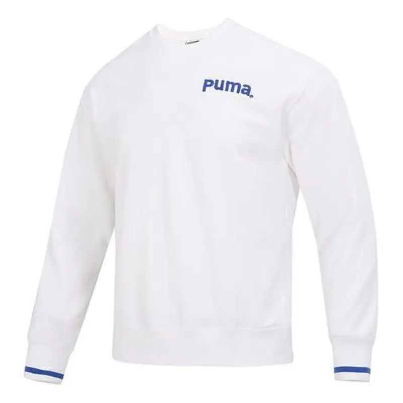 Puma Team Crew Tr Logo Long Sleeve Sweater 'White' 620614-02 sold by KicksCrew