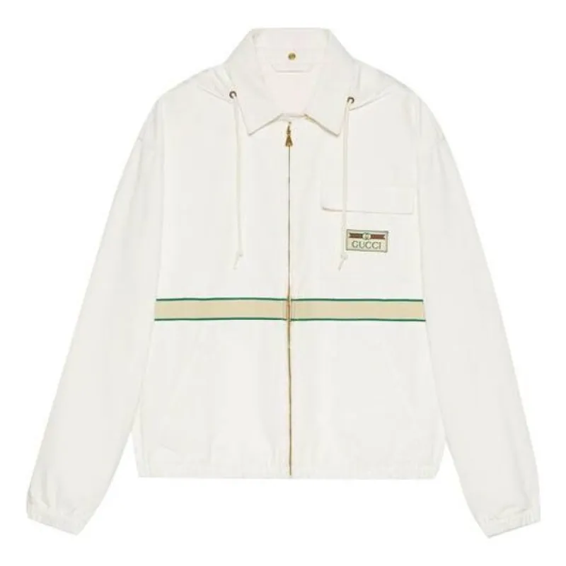 Gucci Eco-Friendly Cotton Jacket With Vintage Label 'White' 655708-XDBPZ-9692 sold by KicksCrew