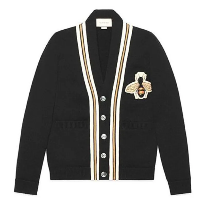 GUCCI Bee Patch Cardigan 'Black' 456883-X5H38-1082 sold by KicksCrew