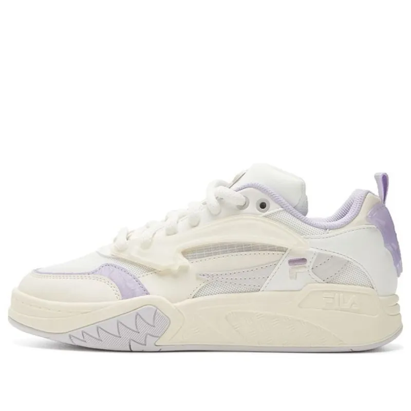(WMNS) FILA FUSION Lifestyle Basketball Heritage Sneakers 'White Purple' T12W323205FBP sold by KicksCrew