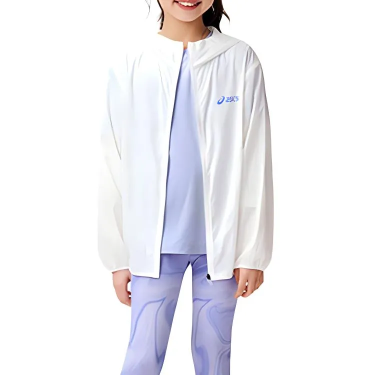 (GS) ASICS Logo Jacket 'White Blue' 332241053090-10 sold by KicksCrew product image thumbnail 3