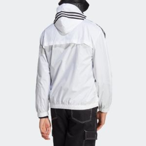 Adidas Essentials 3-Stripes Woven Windbreaker 'White Black' IB0386 sold by KicksCrew