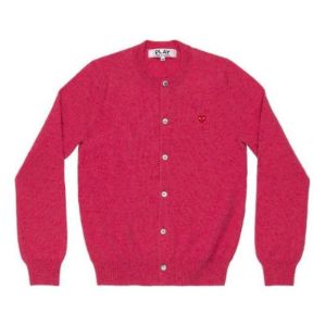 (WMNS) COMME des GARCONS PLAY Cardigan Red Emblem 'Pink' AZ-N079-051-4 sold by KicksCrew