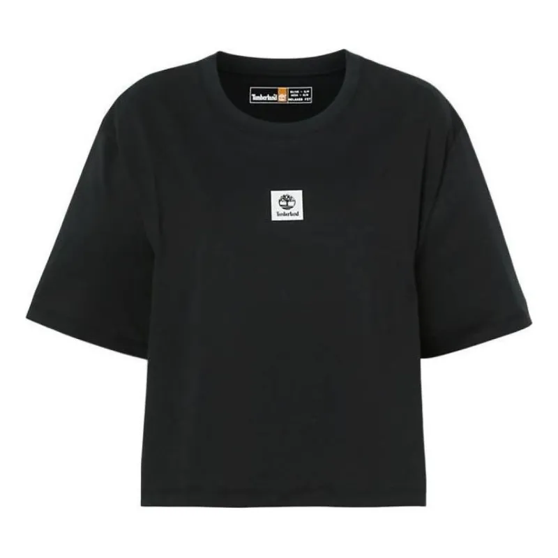 (WMNS) Timberland Logo T-Shirt 'Black' A5RZX-001 sold by KicksCrew