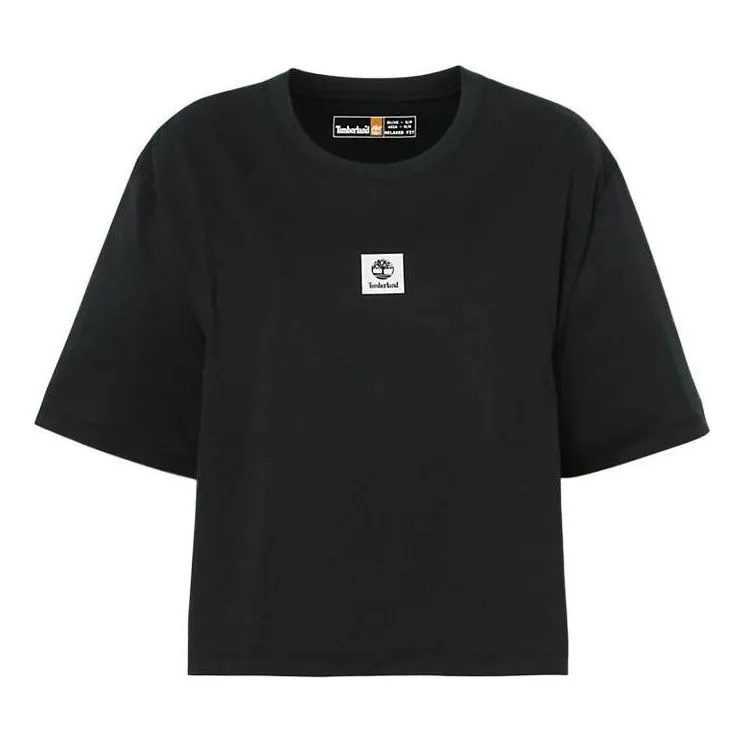 (WMNS) Timberland Logo T-Shirt 'Black' A5RZX-001 sold by KicksCrew
