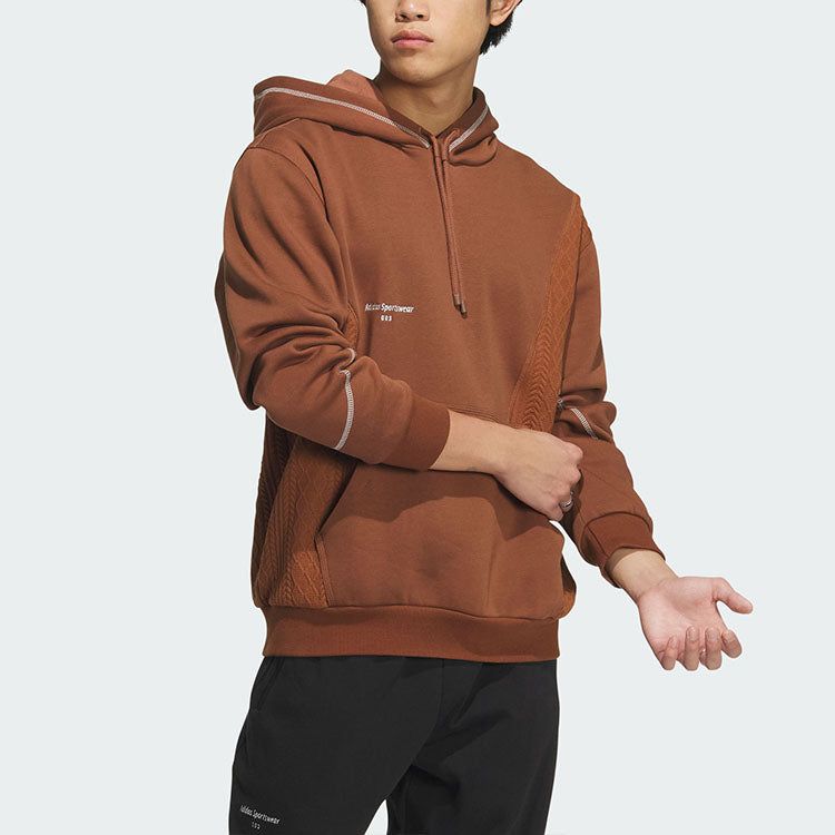 Adidas St Fleece Hoodies 'Brown' IQ1365 sold by KicksCrew product image thumbnail 4