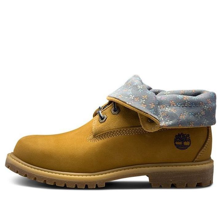(WMNS) Timberland Authentic Waterproof Roll-Top Floral Print Boots 'Wheat Grey' 8014BW sold by KicksCrew