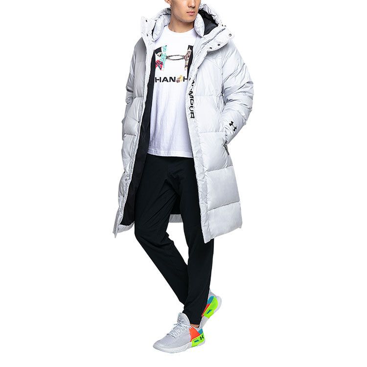 Under Armour Long Down Bench Coat 'White Black' 1353556-104 sold by KicksCrew product image thumbnail 4