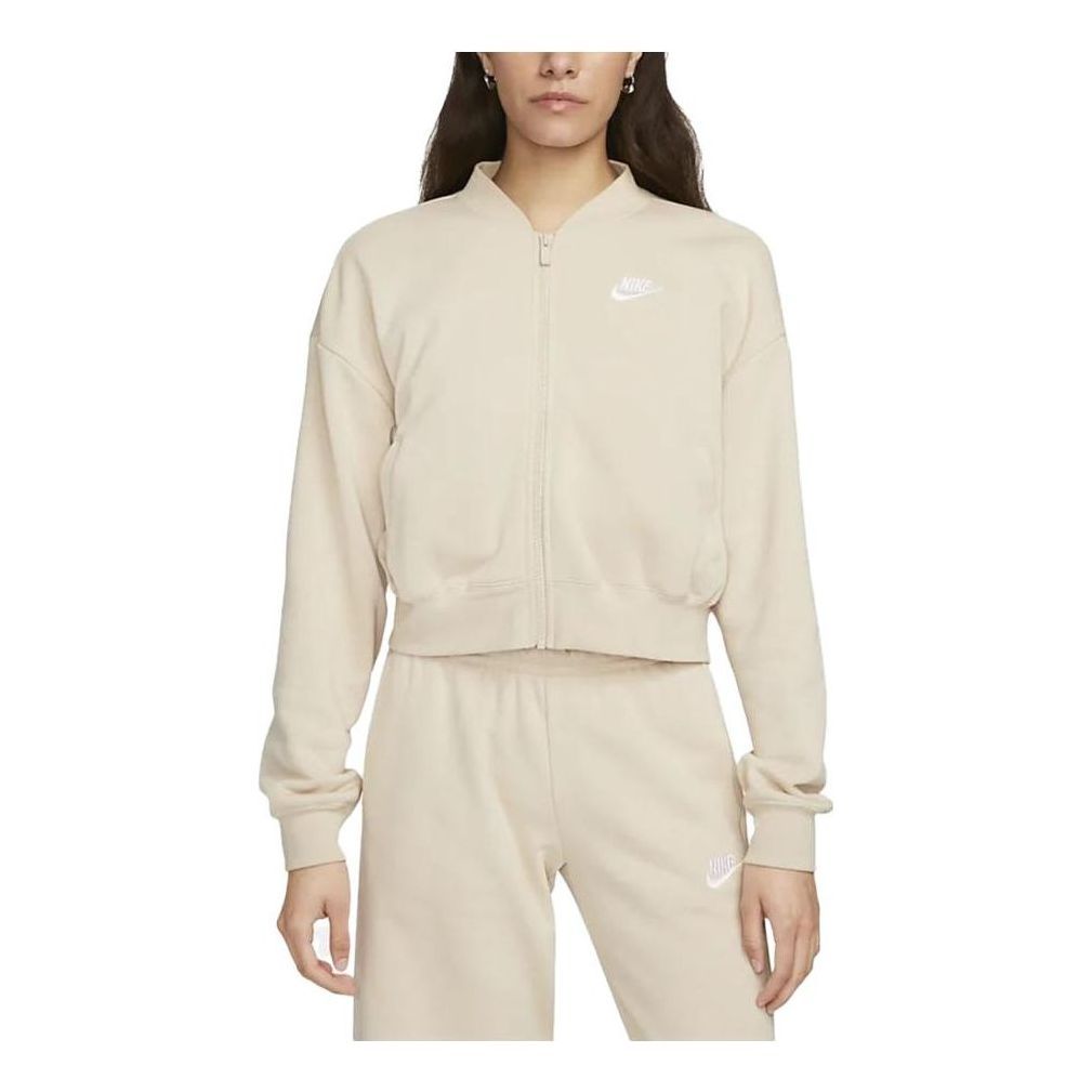 (WMNS) Nike Sportswear Oversized Cropped Full-Zip Jacket 'Beige' FB7279-126 sold by KicksCrew
