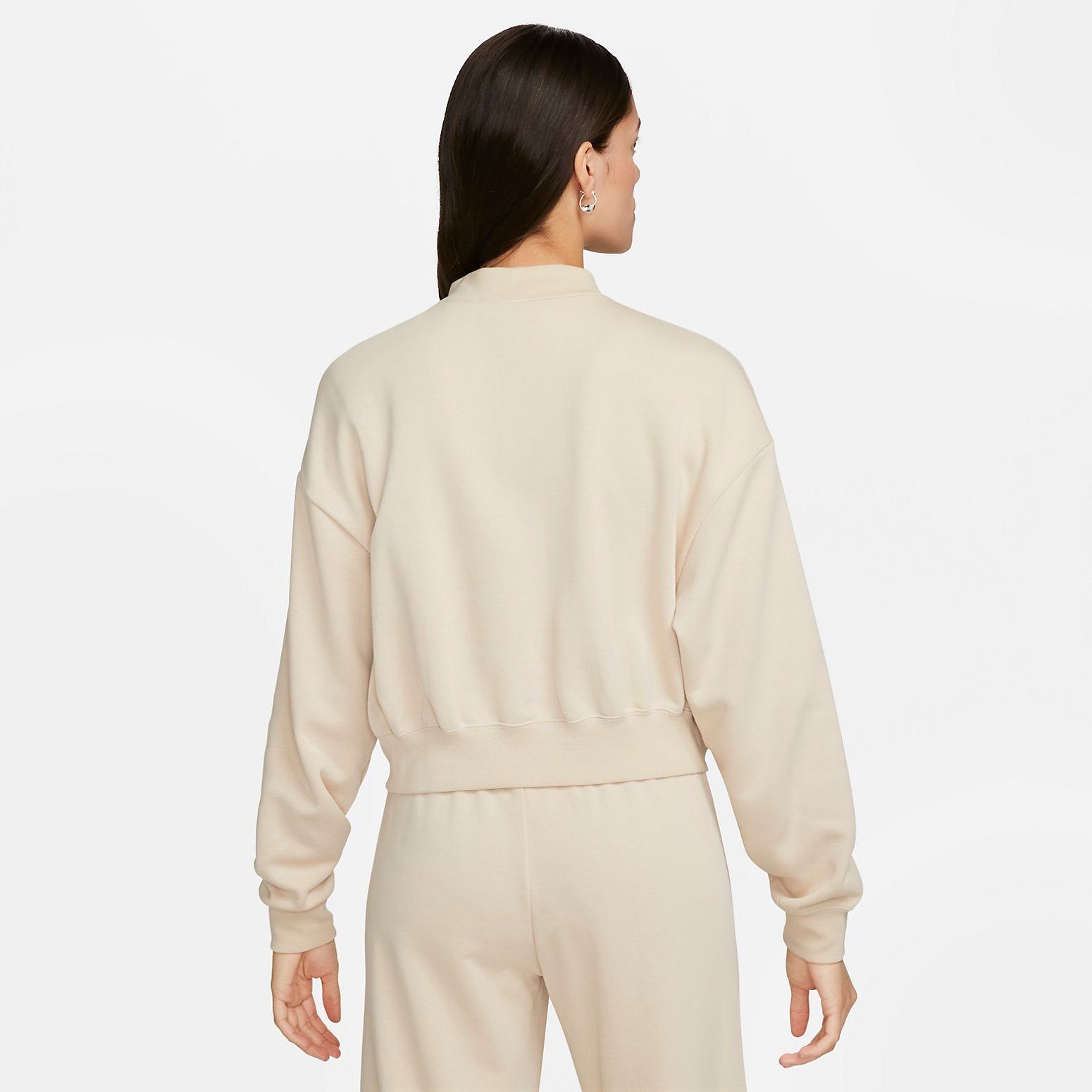 (WMNS) Nike Sportswear Oversized Cropped Full-Zip Jacket 'Beige' FB7279-126 sold by KicksCrew product image thumbnail 4