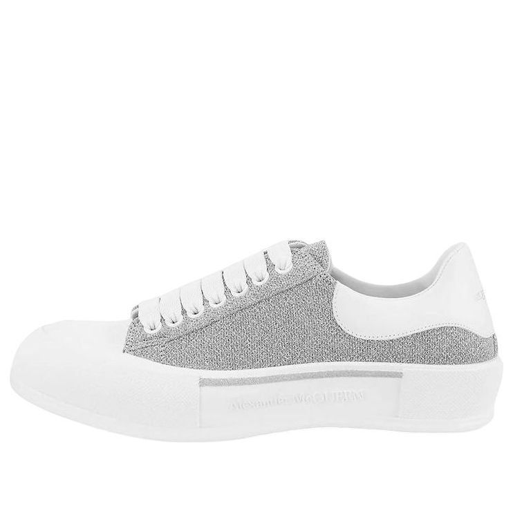 Alexander McQueen Deck Lace-Up Plimsoll Sneakers 'Grey White' 682409W4RU18598 sold by KicksCrew