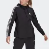 (WMNS) adidas 3-Stripes Hooded Windbreaker Jacket 'Black White' GR9602 sold by KicksCrew