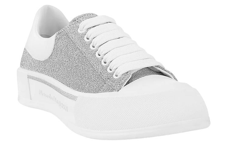 Alexander McQueen Deck Lace-Up Plimsoll Sneakers 'Grey White' 682409W4RU18598 sold by KicksCrew product image thumbnail 2