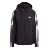(WMNS) adidas 3-Stripes Hooded Windbreaker Jacket 'Black White' GR9602 sold by KicksCrew
