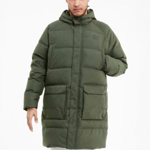 PUMA Classics Long Down Jacket 'Army Green' 599309-64 sold by KicksCrew