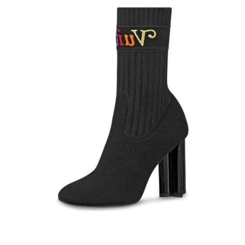 (WMNS) LOUIS VUITTON Silhouette Cloth Ankle Boots 'Black' 1A5BJQ sold by KicksCrew
